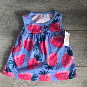 Carter’s Strawberry Print Kids Top - Blue and Pink